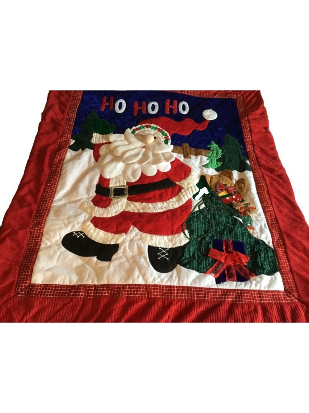 Santa Claus 3D 58x48 Christmas Throw Blanket Vintage 1990s